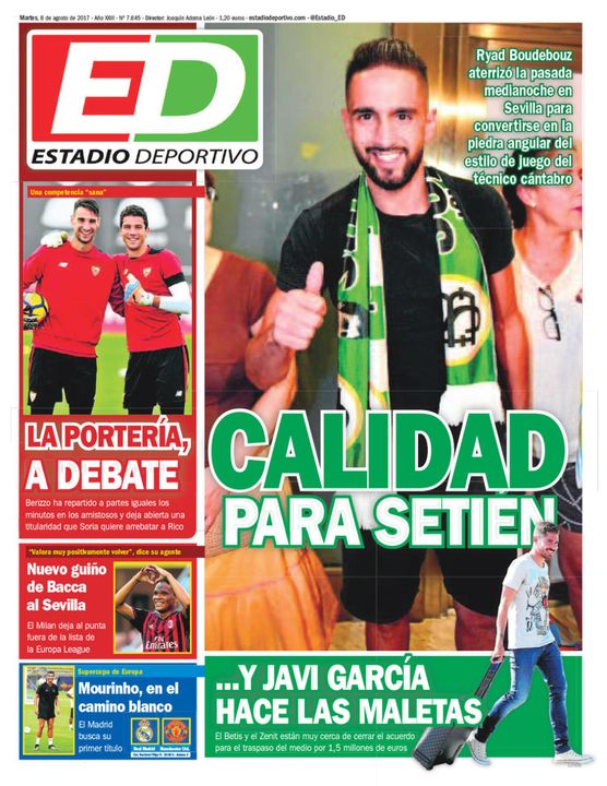 La portada de ESTADIO Deportivo del martes