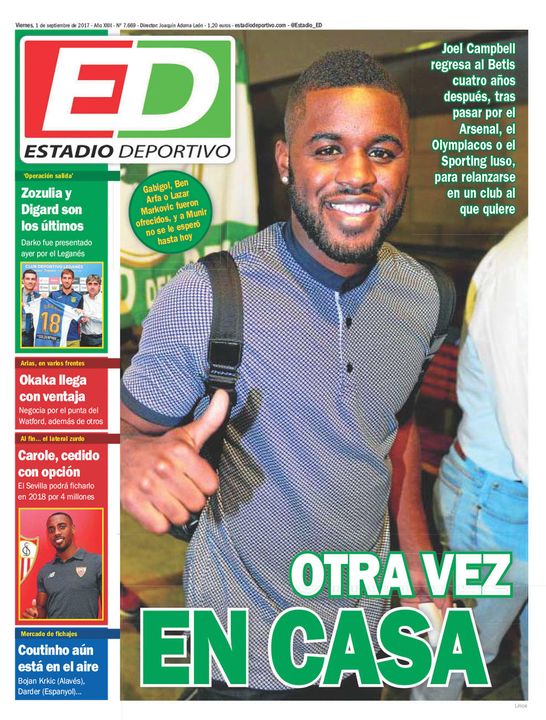 La portada de ESTADIO Deportivo del viernes