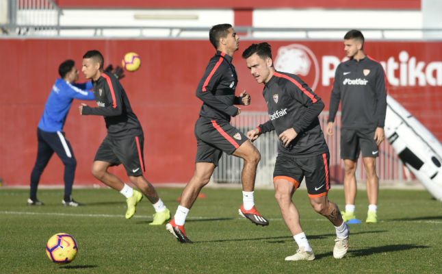 El Sevilla se entrena pensando en Butarque