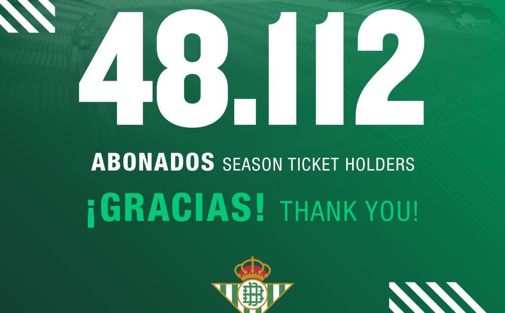 El Betis cierra su campaña de abonados con 48.112 socios