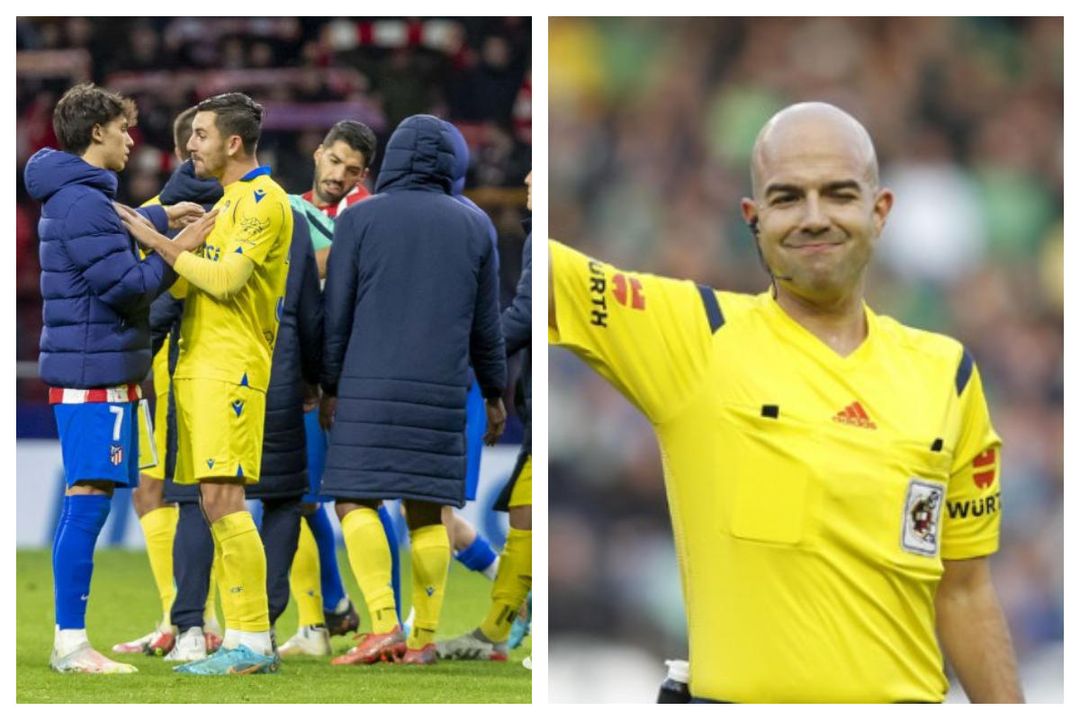 González Fuertes, el árbitro que dejó al Cádiz con nueve en San Mamés y perdonó la roja a Reinildo