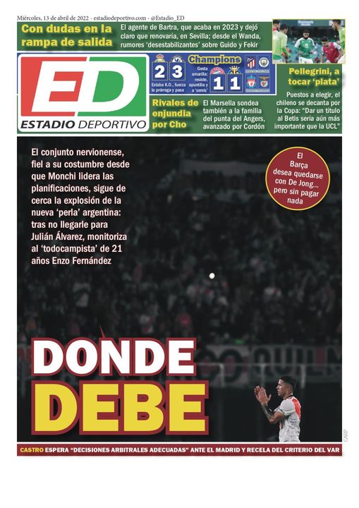 La portada de ESTADIO