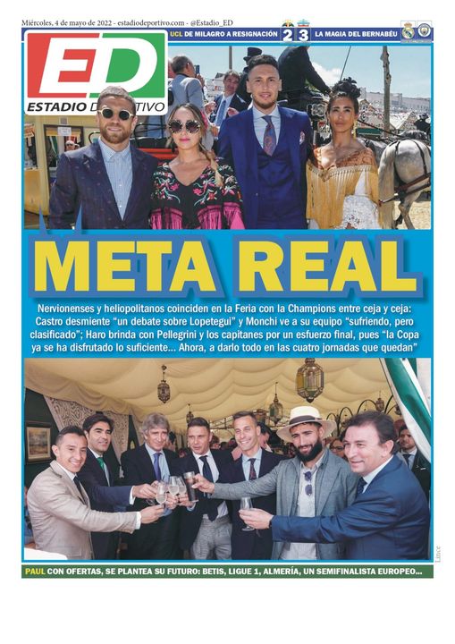 La portada de ESTADIO Deportivo para el miércoles 4 de mayo de 2022