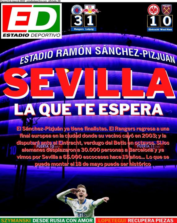 La portada de ESTADIO del viernes 6 de mayo de 2022