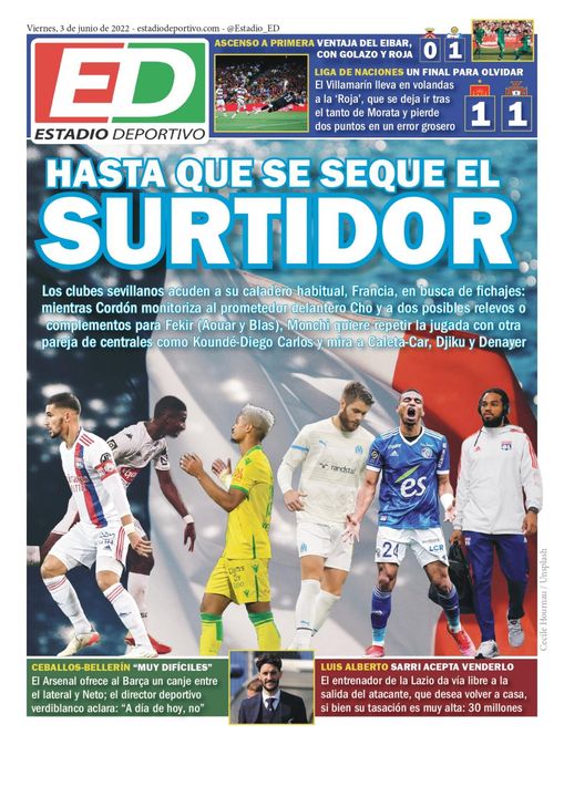 La portada de ESTADIO Deportivo para el viernes 3 de junio de 2022
