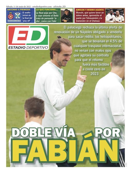 La portada de ESTADIO Deportivo para el sábado 11 de junio de 2022