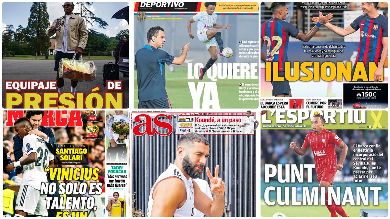 Todas las versiones posibles del 'caso Koundé', en las portadas del martes 26 de julio