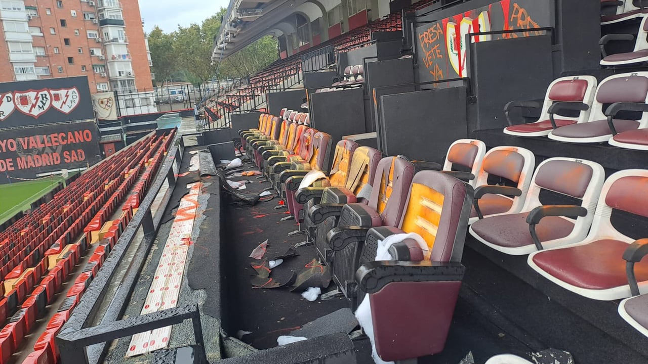 Vandalizan el palco de Vallecas: el Rayo denuncia una campaña de acoso y extorsión