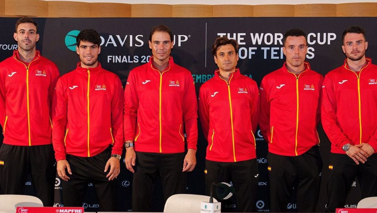España - Holanda Copa Davis 2024 | Jugadores, capitanes y entrenadores del equipo español y neerlandés en Málaga