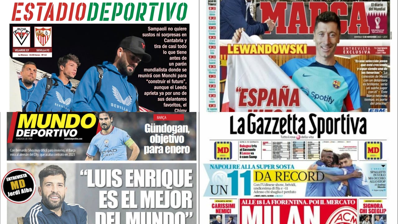 El Sevilla y la Copa, los piropos de Lewandoswki, así vienen las portadas del domingo
