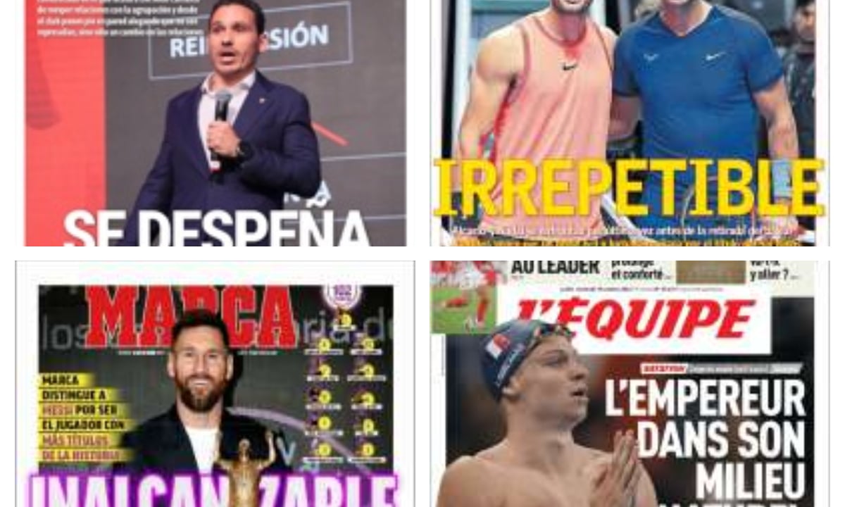 El último baile de Nadal y Alcaraz, Lo Celso KO, problemas para Del Nido Carrasco, menos sanción para el Atlético...así vienen las portadas del 18 de octubre