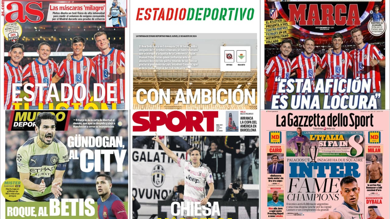 Los nuevos fichajes del Atlético, el último refuerzo del Betis y el caso Sinner... así vienen las portadas