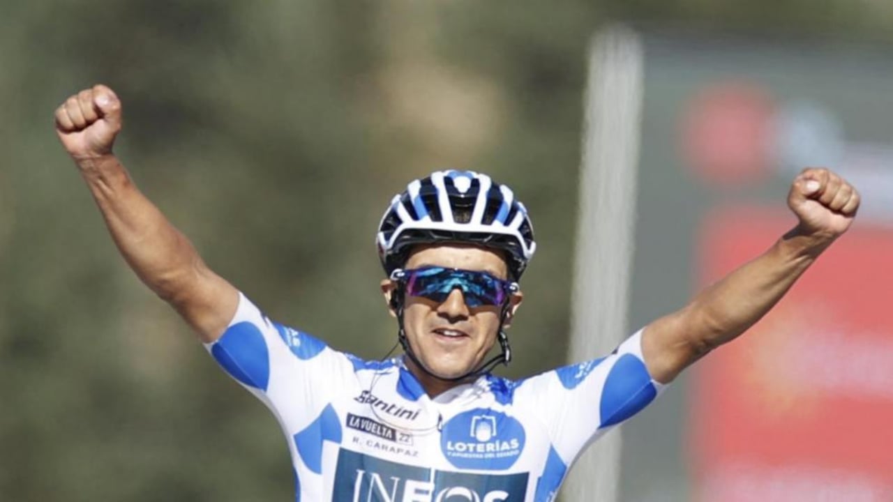 Carapaz se proclama rey de la montaña en Navacerrada, Evenepoel ata la roja