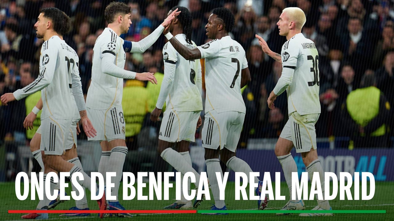 Benfica - Real Madrid: Onces probables, horario, canal y dónde ver en TV y online el partido de la jornada 8 de la Champions League