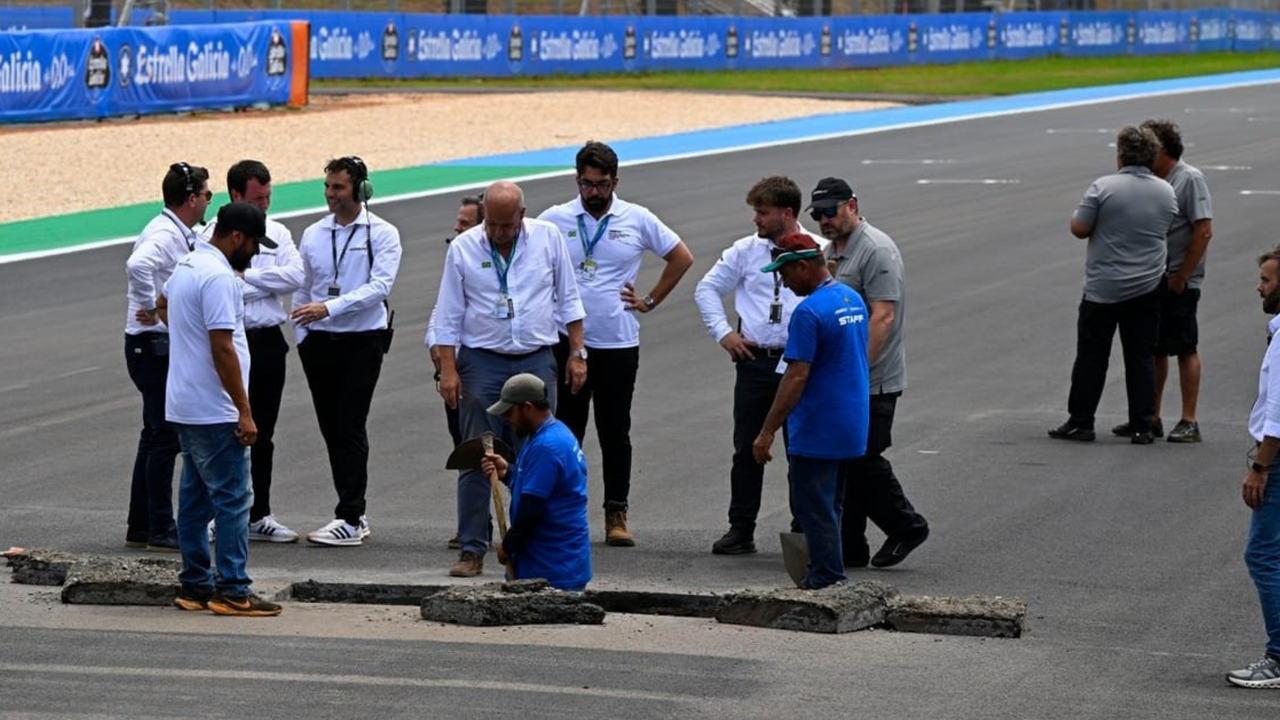 Contratiempo en MotoGP: un socavón en la pista detiene la jornada