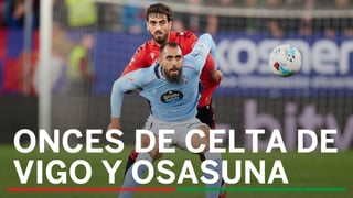 Alineaciones Celta de Vigo - Osasuna: alineación confirmada de Celta y Osasuna en la jornada 23 de LaLiga EA Sports