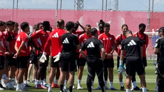 Luis García Plaza continúa preparando la 'final' del Sevilla frente al Espanyol con Nico Guillén presente