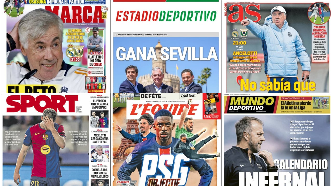 Ancelotti, Tebas, LaLiga, el Betis - Sevilla... así vienen las portadas