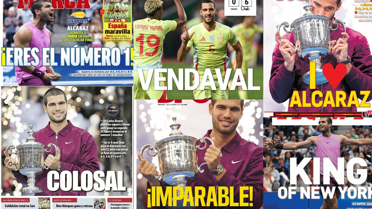 La épica de Carlos Alcaraz, el vendaval español, Antony, Alfon... Así vienen las portadas