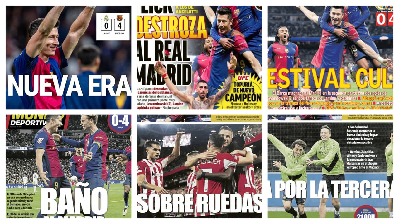El Clásico, Ilia Topuria, el Betis - Atleti, Nyland... así llegan las portadas de este domingo 27 de octubre
