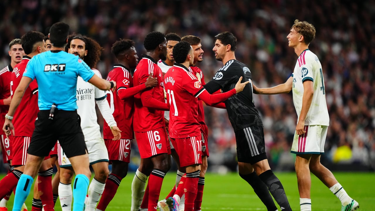 Courtois hace una recomendación a los árbitros tras la última polémica ante el Sevilla: "Cuando entre el VAR que sea por cosas por lo que ha venido el VAR"