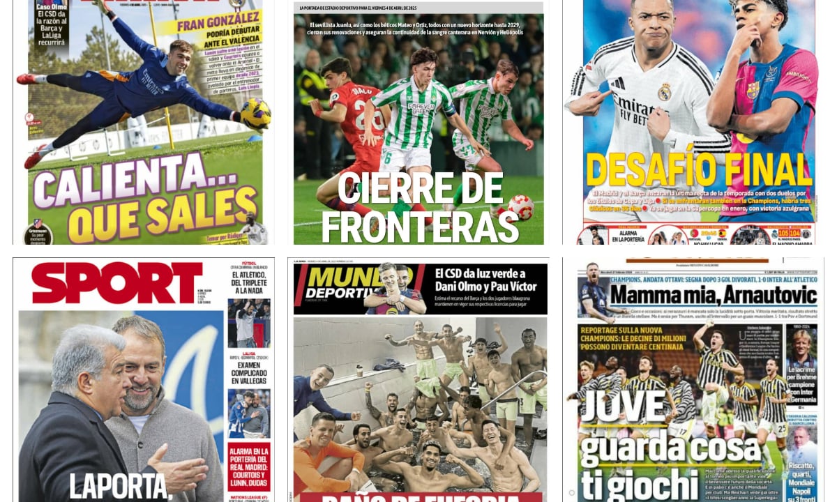 La final de Copa del Rey, las ausencias en la portería del Real Madrid... Así vienen las portadas