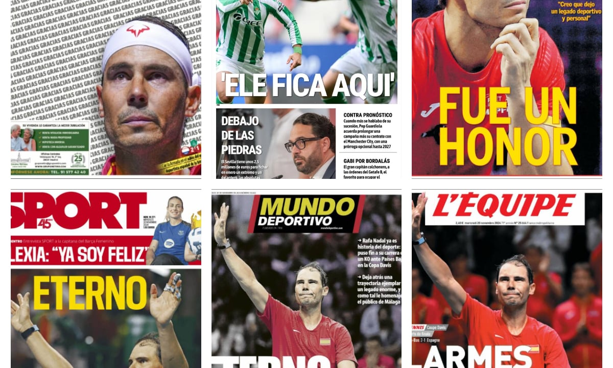 La retirada de Rafa Nadal, Marc Márquez y Ducati, Vitor Roque, Victor Orta... Así vienen las portadas