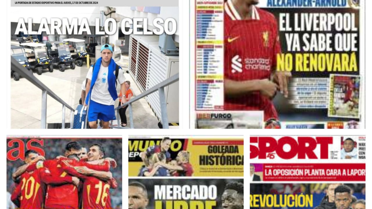 La preocupación del Betis con Lo Celso, el mercado de fichajes anticipado y el último duelo entre Nadal y Alcaraz... Así viene las portadas del día 17 de octubre
