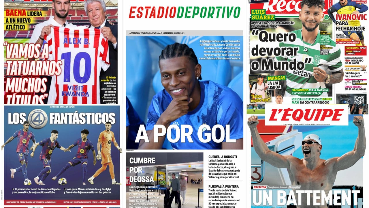 Cassierra, Deossa, Guedes, Luis Suárez... protagonistas de las portadas de hoy
