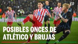 Alineaciones Atlético de Madrid - Brujas: Alineación posible de Simeone y Leko en el partido de hoy de la Champions League