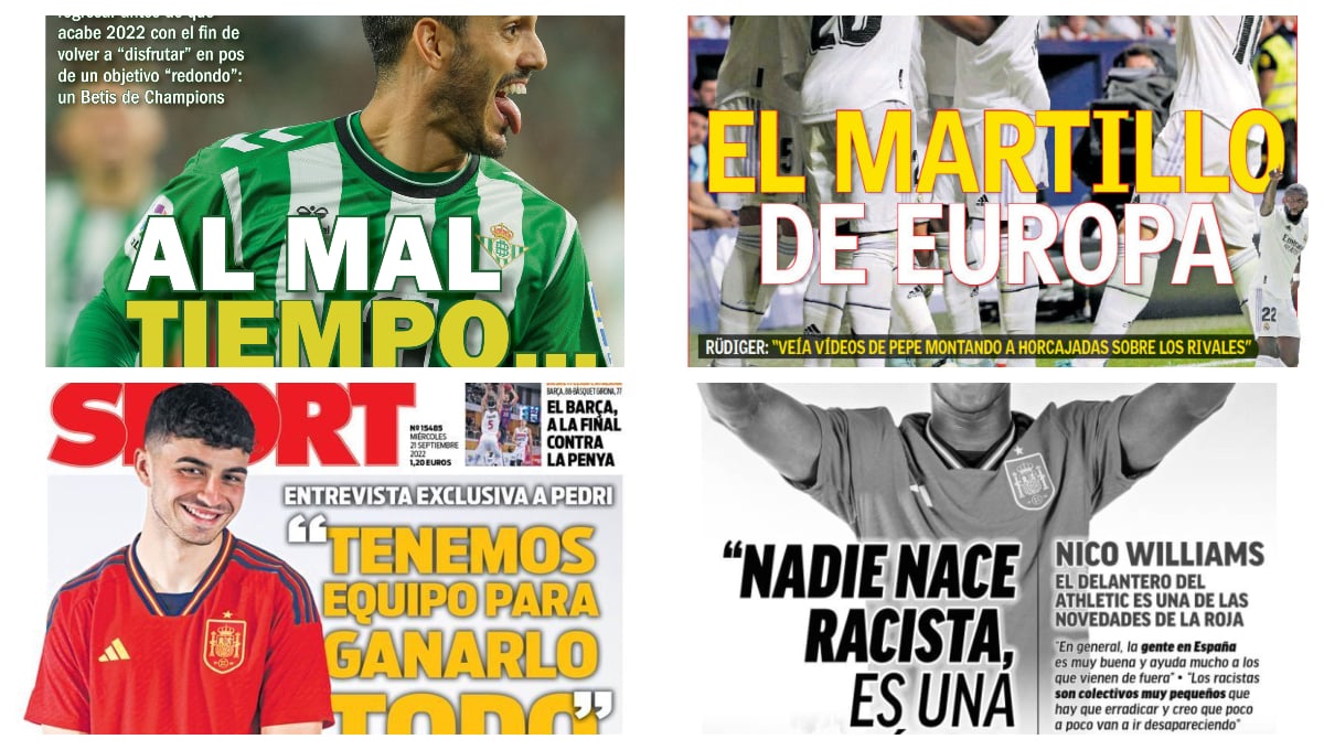 La recuperación de Juanmi, el inicio de temporada del Madrid, el racismo en España... las portadas del miércoles