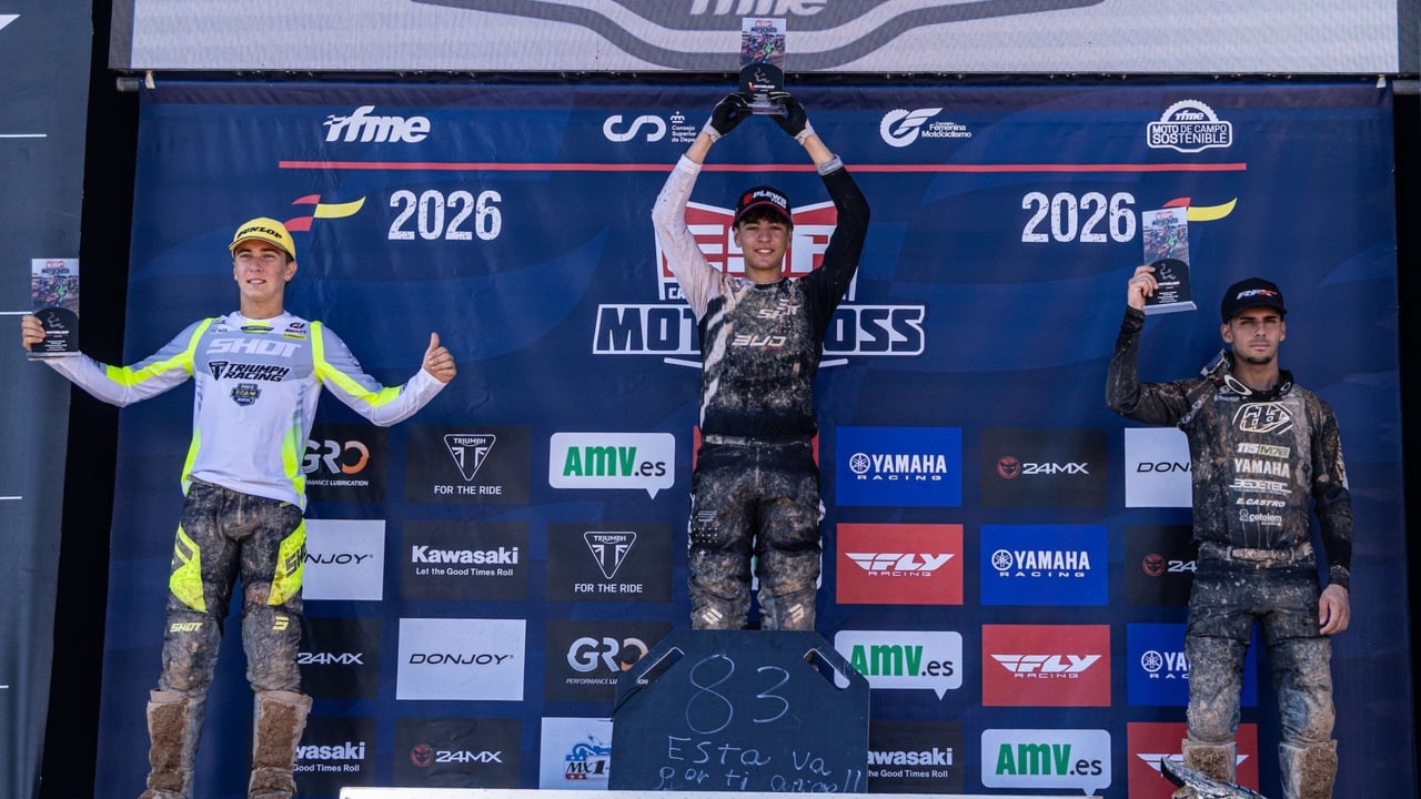 Doble podio para Yamaha Eduardo Castro en el Nacional de Motocross de Motorland Aragón