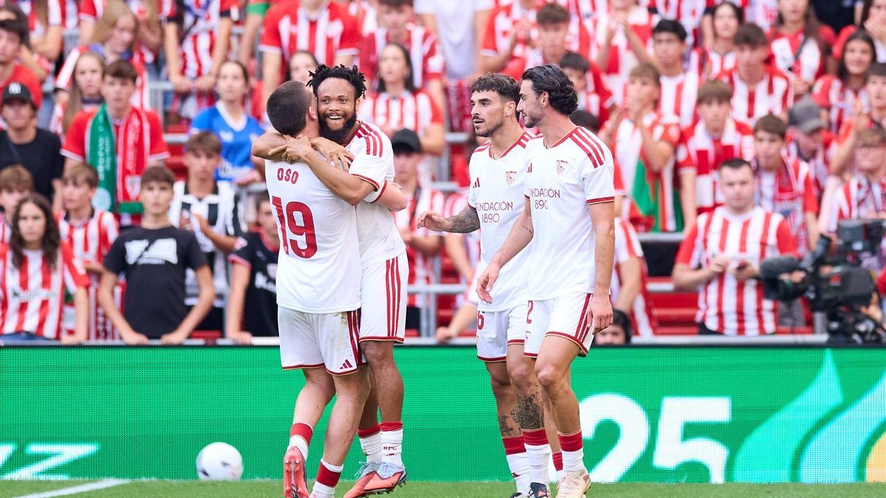 Oso, Ejuke e Isaac Romero, los goleadores del Sevilla en San Mamés, orgullosos tras la victoria: "No queda otra cosa que seguir trabajando"