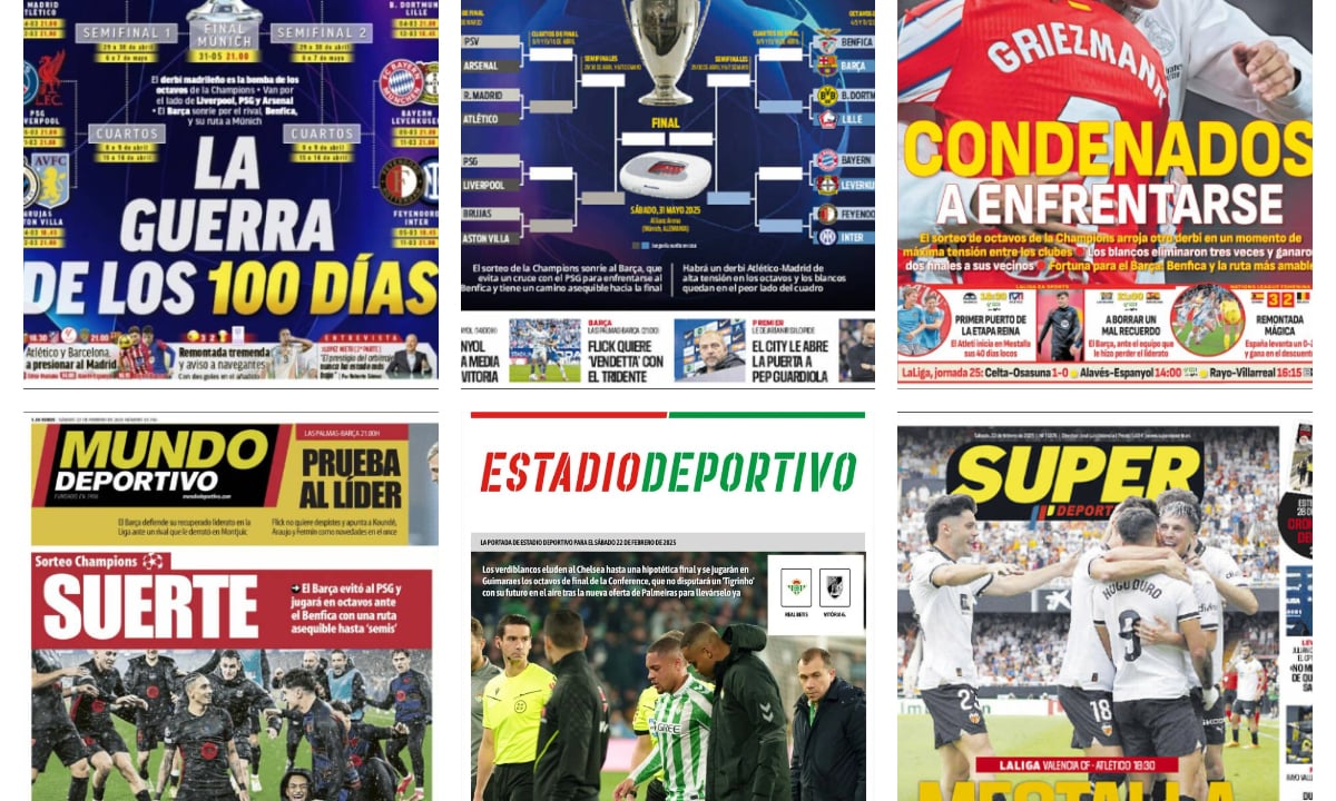 Los equipos españoles conocen rivales en Europa... así vienen las portadas de hoy