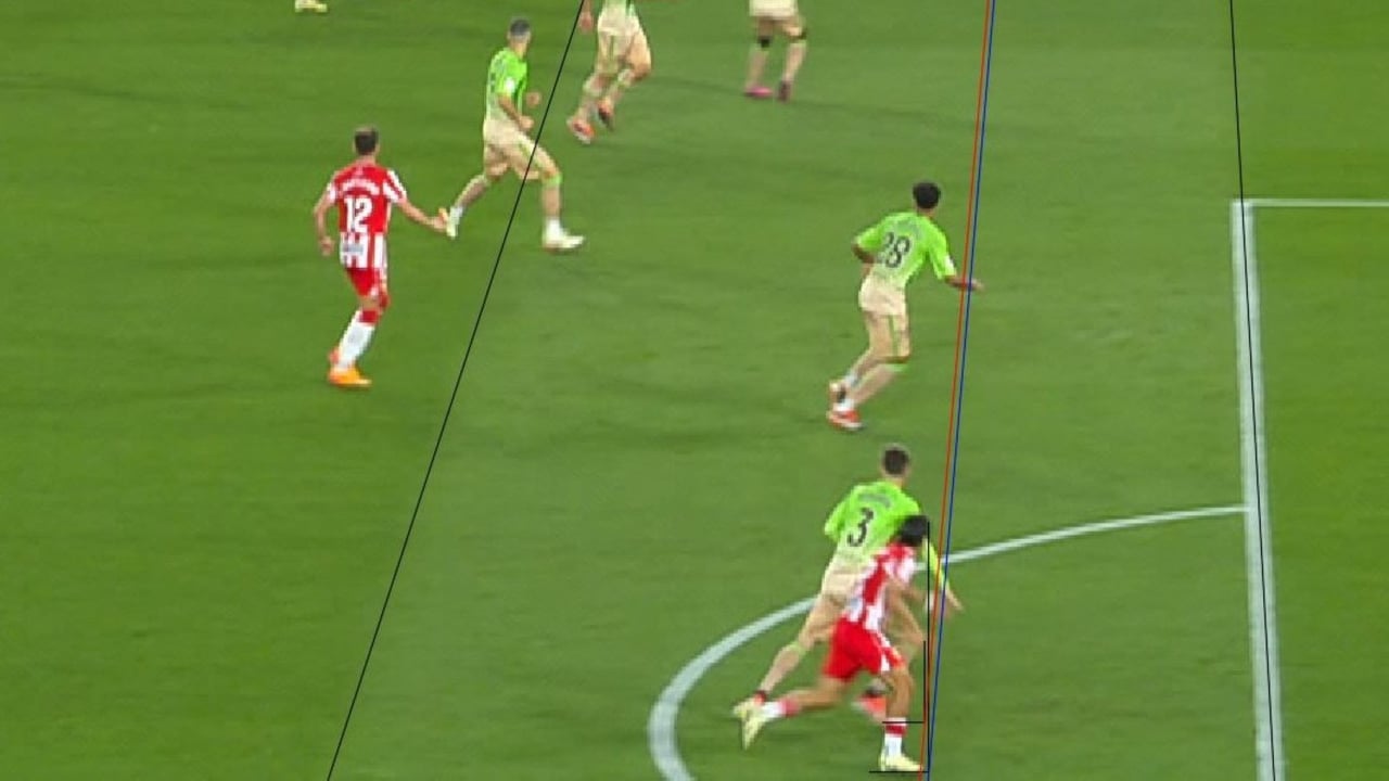 Polémica en el Betis - Almería: el fuera de juego y el penalti