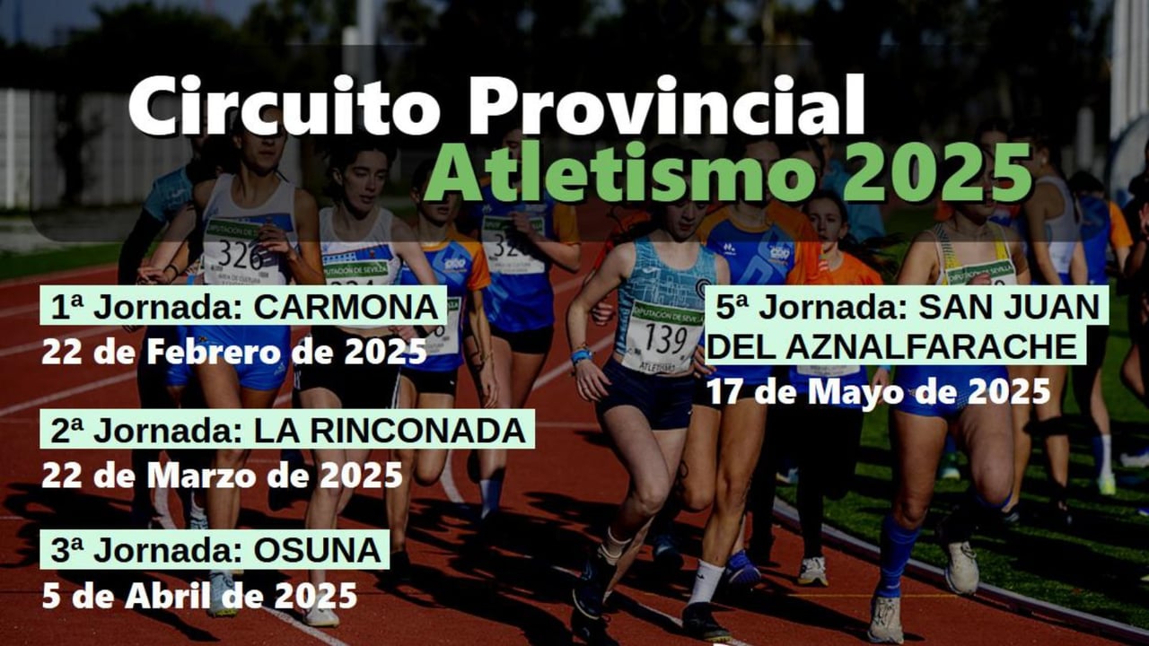 Las sedes del Circuito provincial de Atletismo 2025