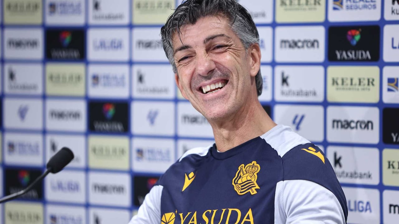 Imanol Alguacil reprende a Aperribay, piropea a Isco y al Betis y responde a Pellegrini: "Una gozada"