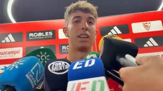 Miguel Sierra, feliz por su primer gol, tranquiliza al Sevilla: "¿Irme yo? ¡En la vida!"