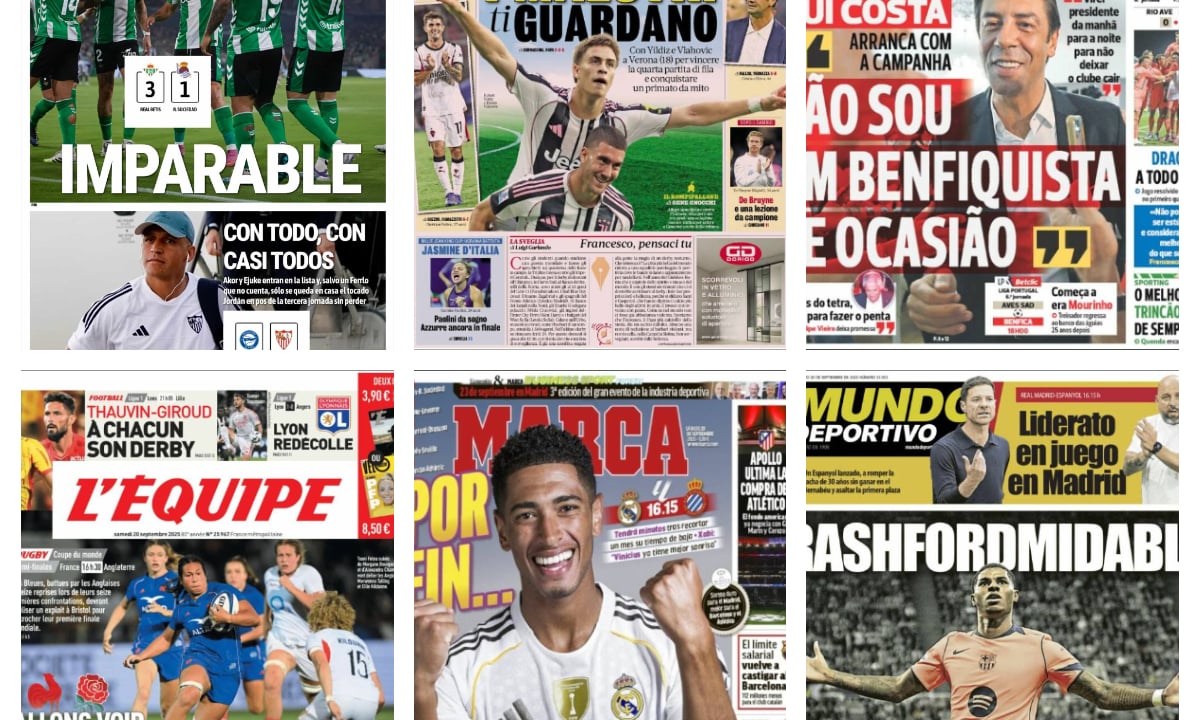 La vuelta de Bellingham, el caso Vinicius o el momento de Rashford: así vienen las portadas deportivas de hoy
