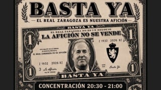 Protesta multitudinaria de la afición del Real Zaragoza contra Jorge Mas ante el posible descenso a Primera RFEF