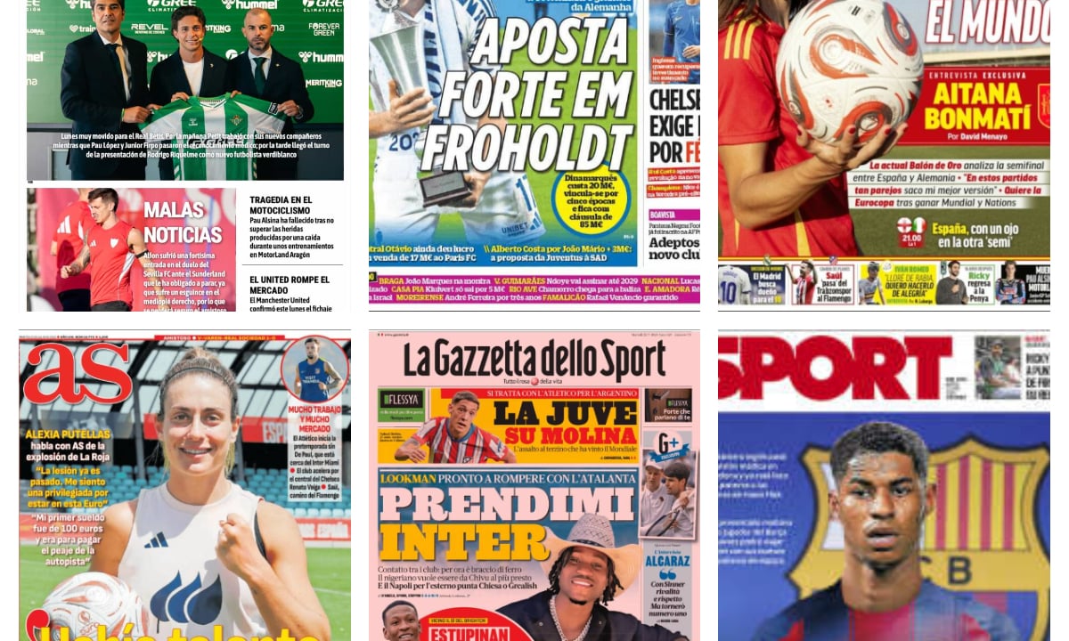 La semifinal de la Eurocopa Femenina, el regreso de Ricky Rubio, la llegada de Rashford... así vienen las portadas de hoy