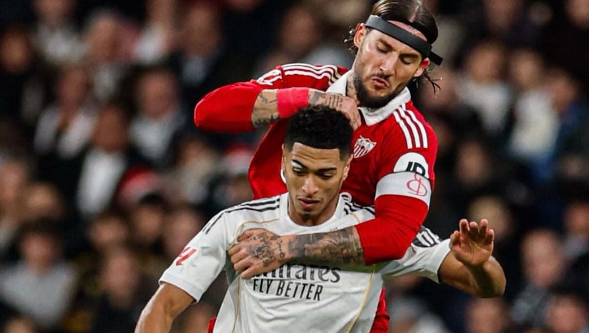 El buen rollo entre Gudelj y Bellingham tras el tenso Real Madrid - Sevilla: "Me pasé un poco, hermano"